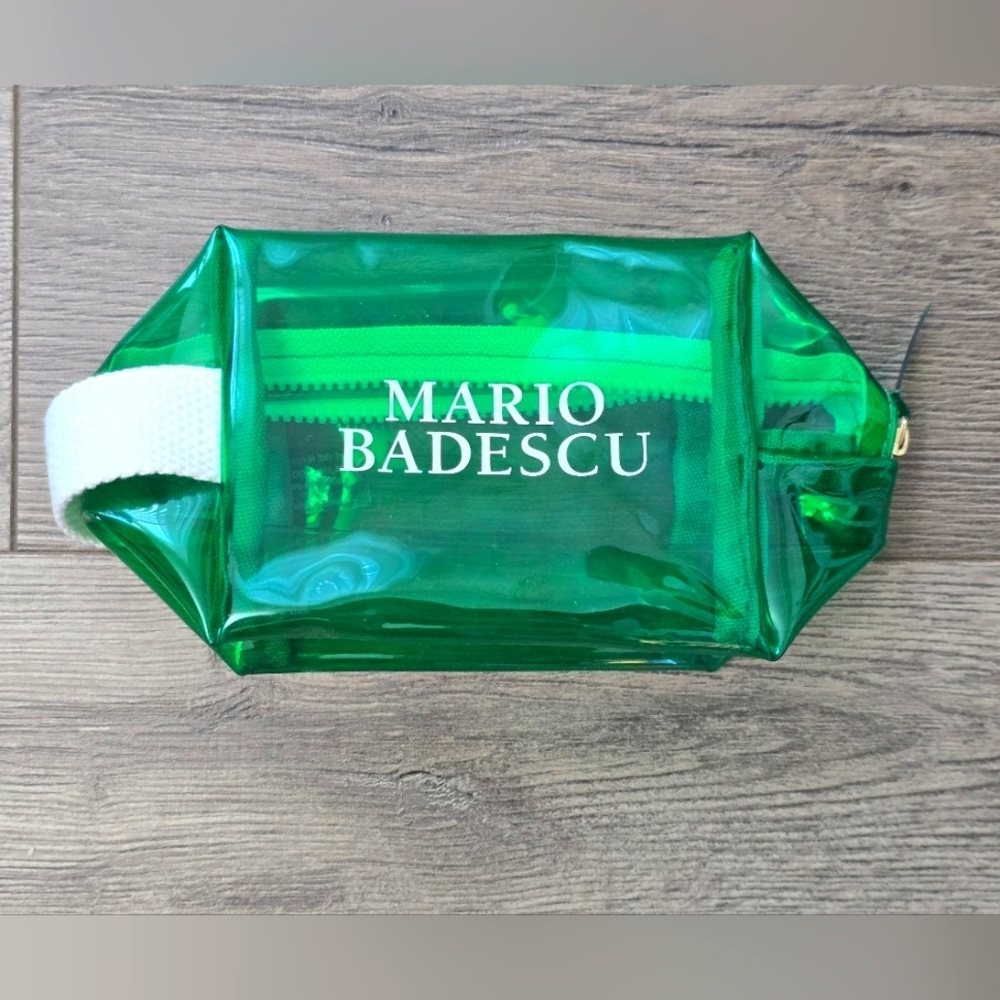 Mario Badescu Green Clear Cosmetic Travel Bag Pouch Vacation Beach Pool